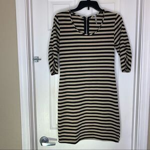 Mi Manchi Black and Tan Striped Dress Size Large